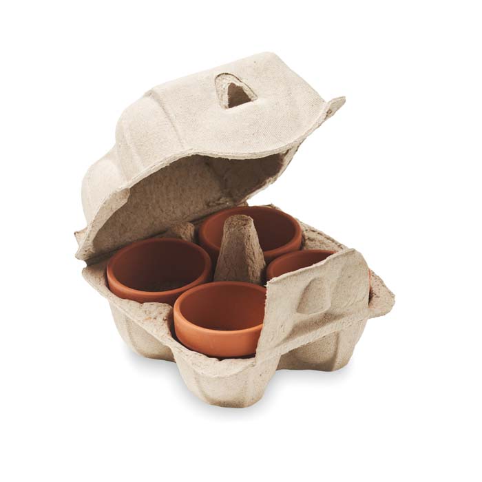 YC6886 Choisissez 4 graines différentes pour ce lot de 4 pots en terre cuite. publicitaire personnalisé - vue 2