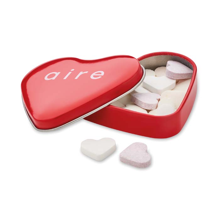 YC7234 Boîte en fer blanc en forme de cœur. Vous allez l'adorer ! Dimensions : 6,5X6... publicitaire personnalisé - vue 2