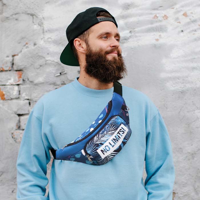 MB6005 Sac banane en polyester sublimé. Taille : 39.5x13.5x7.5cm. publicitaire personnalisé - vue 3