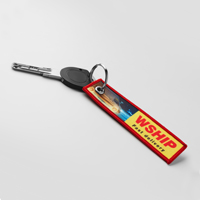 MK2014 Porte-clés en tissu avec motif en quadri (image photo) sur les deux faces. publicitaire personnalisé - vue 3