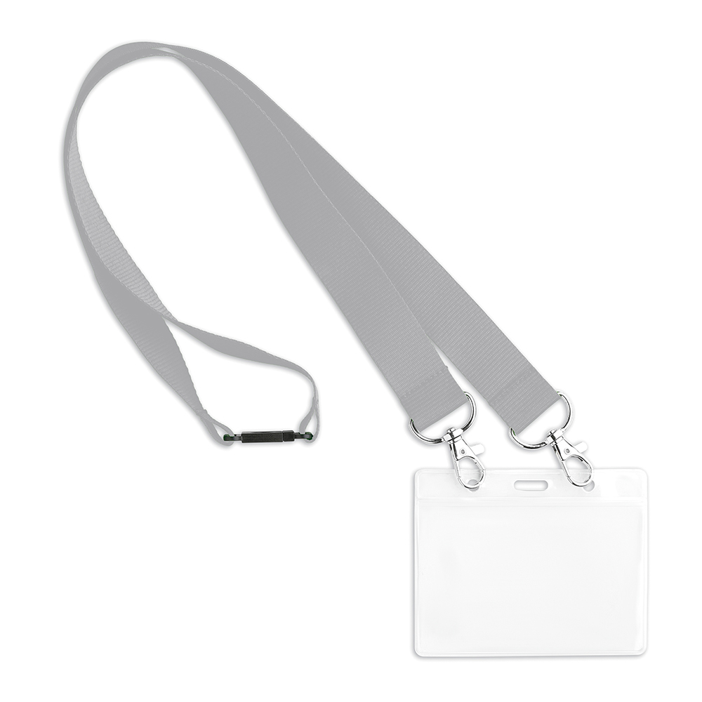 ML1015 Lanyard avec 2 clips et impression en 1 couleur sur 1 côté. publicitaire personnalisé - vue 3
