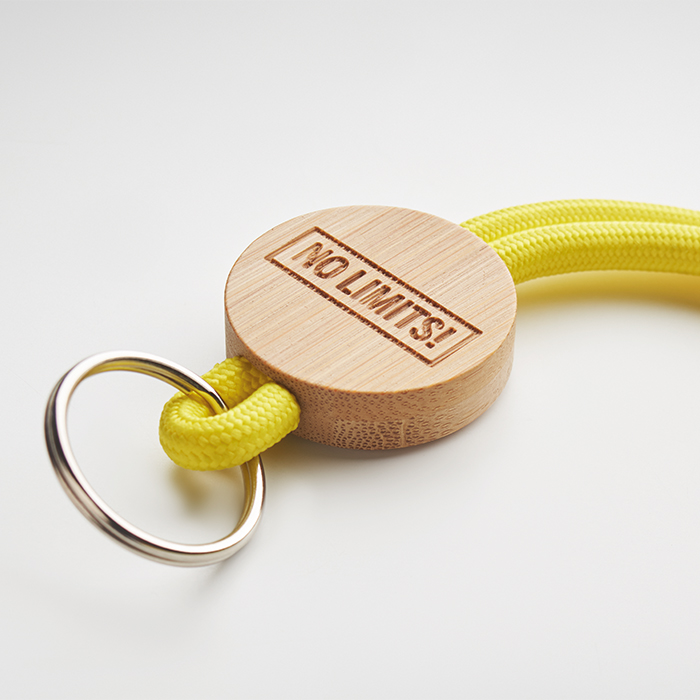 ML1074 Cordon en polyester ML1013 Polyester tubulaire. Lanyard avec plaque de bambou. publicitaire personnalisé - vue 3