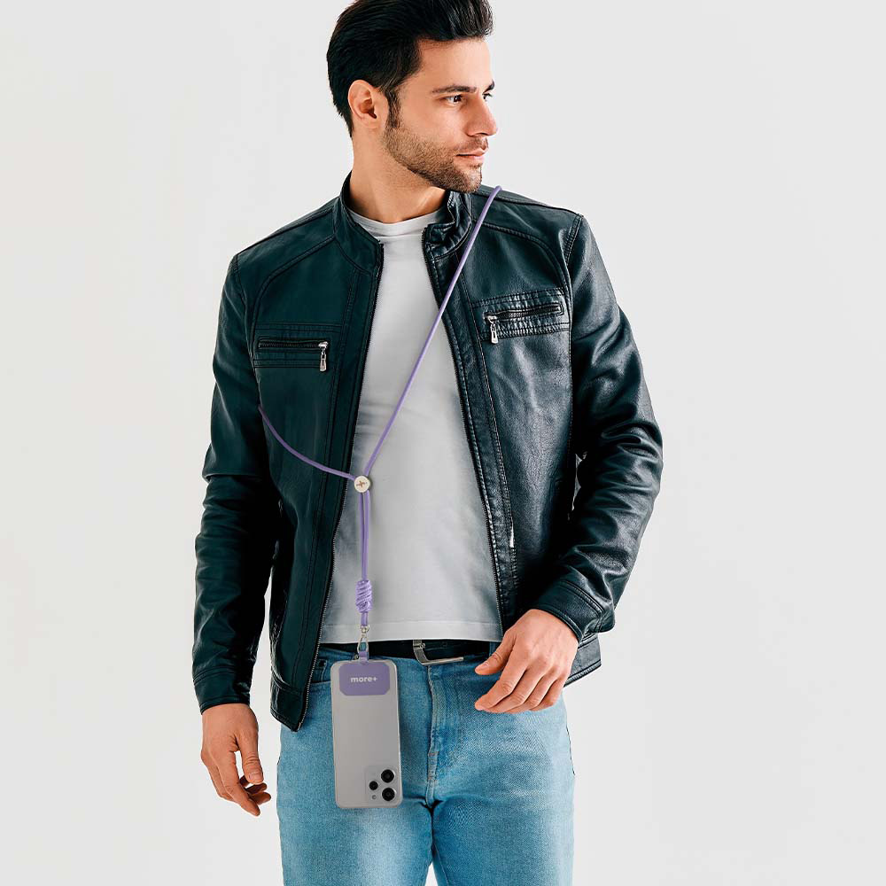 ML1090 Lanyard pour téléphone à porter en bandoulière, avec nœud contrasté publicitaire personnalisé - vue 3