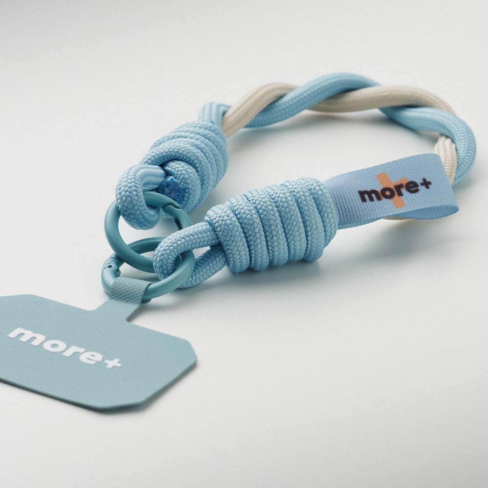 ML1097 Porte-téléphone tressé bicolore avec votre étiquette personnalisée et deux mo... publicitaire personnalisé - vue 3