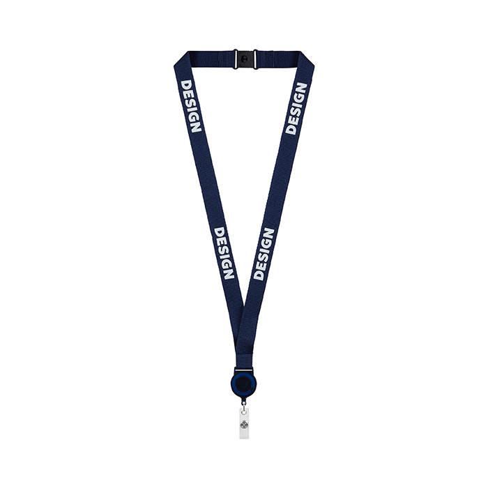 ML1161 Polyesteristä valmistettu painettu kaulanauha, jossa on pyöreä jojo. Kaulanau... publicitaire personnalisé - vue 3