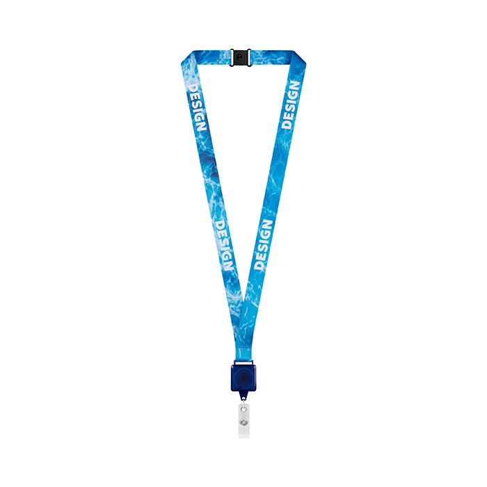 ML1170 Cordon en polyester sublimé avec enrouleur de badge de forme carrée. publicitaire personnalisé - vue 3