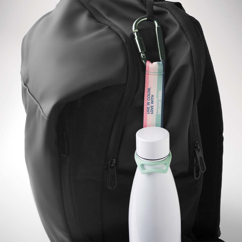 MLBH04 Porte-bouteille d'eau minérale sublimé avec mousqueton (non destiné à la sécu... publicitaire personnalisé - vue 3