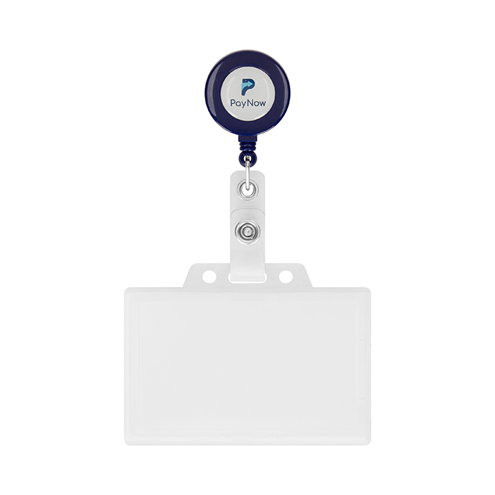 MLBR01 Enrouleur de badge rétractable de forme ronde avec logo ⌀2cm. publicitaire personnalisé - vue 3