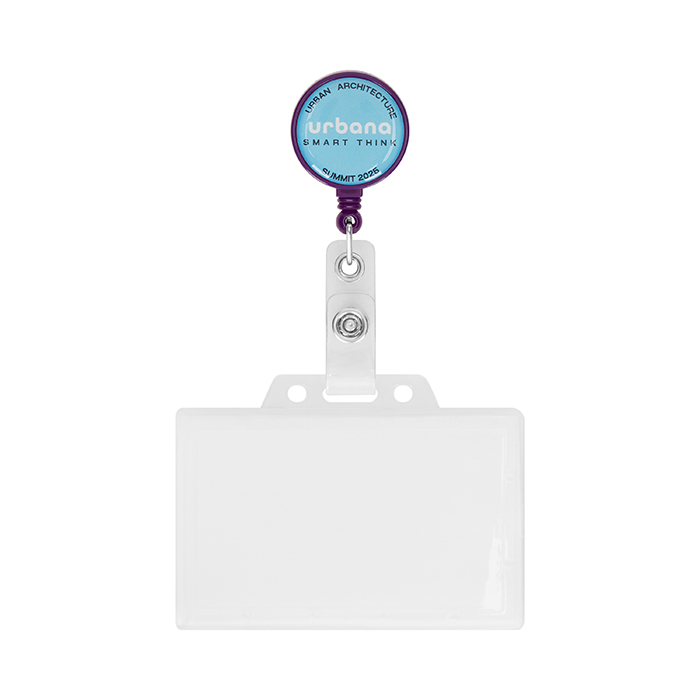 MLBR02 Enrouleur de badge rétractable de forme ronde avec logo ⌀2,8cm. publicitaire personnalisé - vue 3