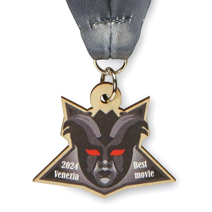 MM1035 Médaille en bois (≤25cm2). Ruban sublimé. publicitaire personnalisé - vue 3