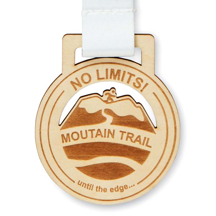 MM1036 Médaille en bois (≤25cm2). Ruban sublimé. publicitaire personnalisé - vue 3