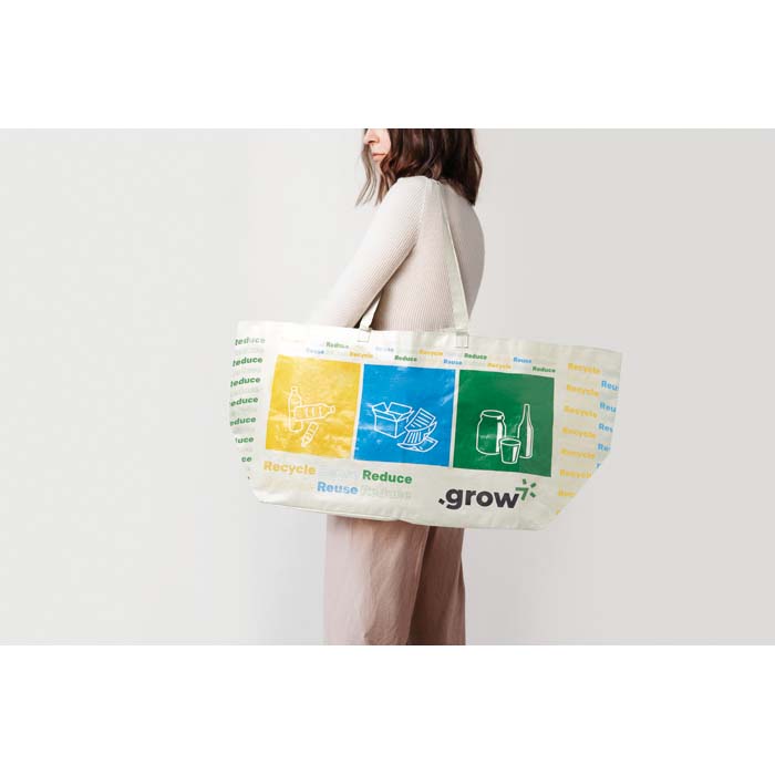 MO4190 Sac shopping XL, anses courtes en PP et votre design en quadri. publicitaire personnalisé - vue 3