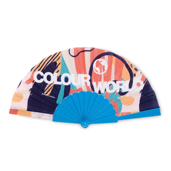 MPFN01 Eventail en plastique avec votre motif en quadri sur une face. publicitaire personnalisé - vue 3