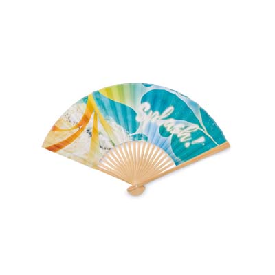 MPFN03 Éventail en bambou avec votre motif en quadri sur une face. publicitaire personnalisé - vue 3