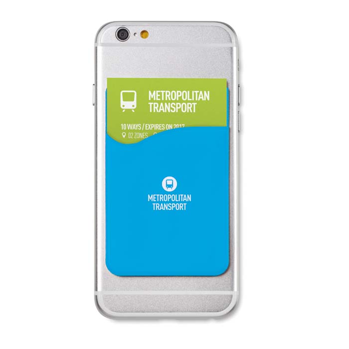 MPHN08 Porte carte de téléphone en silicone avec logo en 1 couleur. publicitaire personnalisé - vue 3