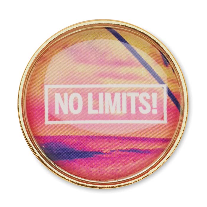 MPIN07 Pin's rond en métal avec doming publicitaire personnalisé - vue 3