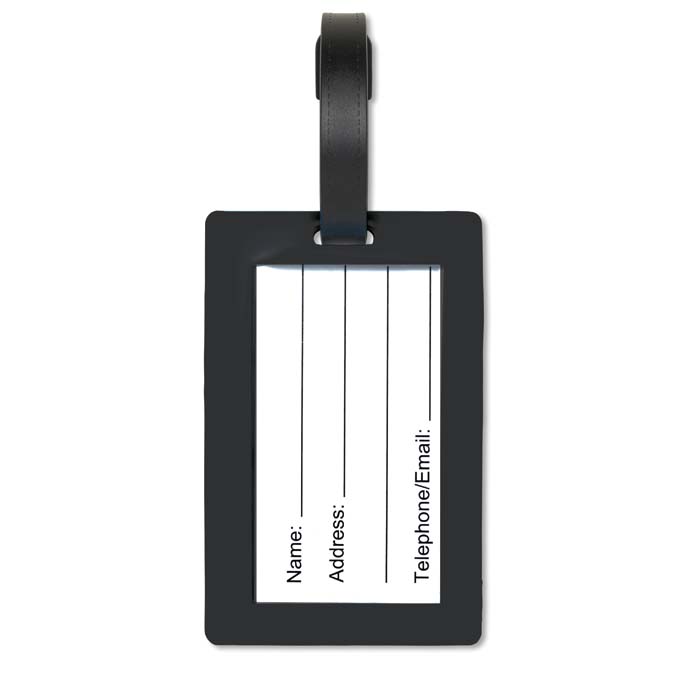 MT1002 Etiquette à bagage en PVC petit modèle. Size: 65(w)x80(h) mm. publicitaire personnalisé - vue 3