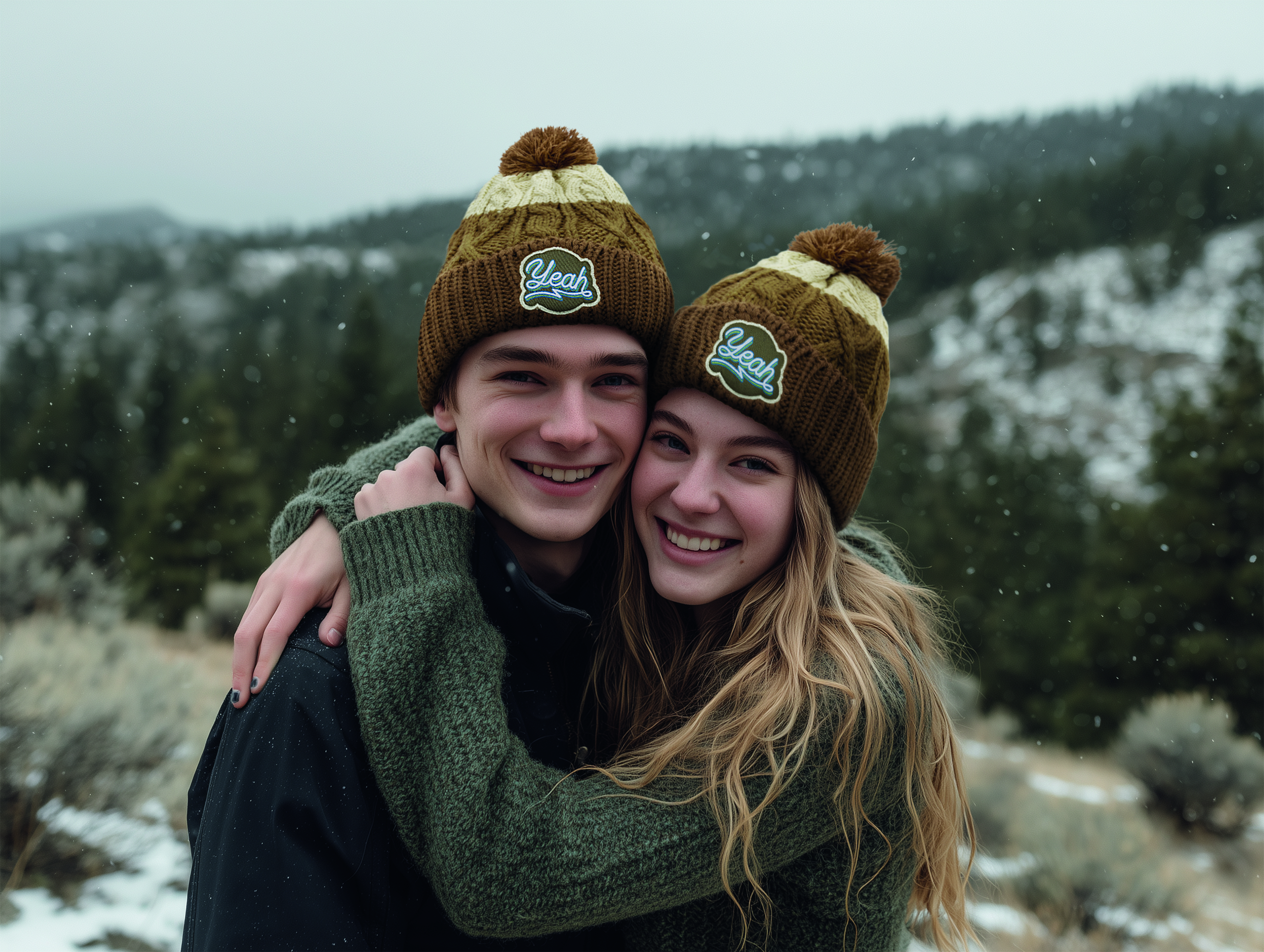 MW1021 Bonnet tressé avec bordures côtelées et pompon. Également disponible sans pom... publicitaire personnalisé - vue 3