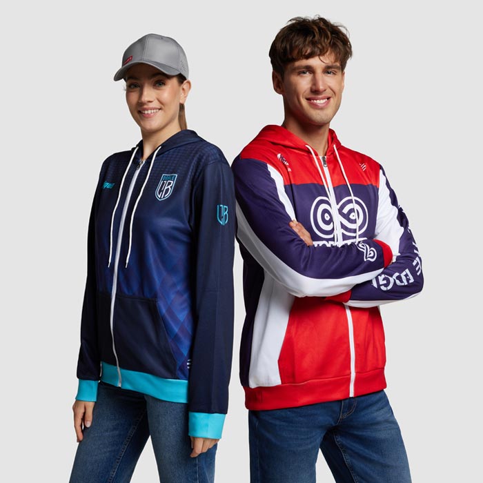 SG1033 Sweat à capuche zippé unisexe sublimé en quadri à votre motif. publicitaire personnalisé - vue 3