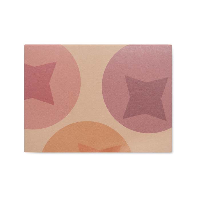 SNES50 Couverture souple avec 50 notes adhésives imprimées en papier recyclé. publicitaire personnalisé - vue 3