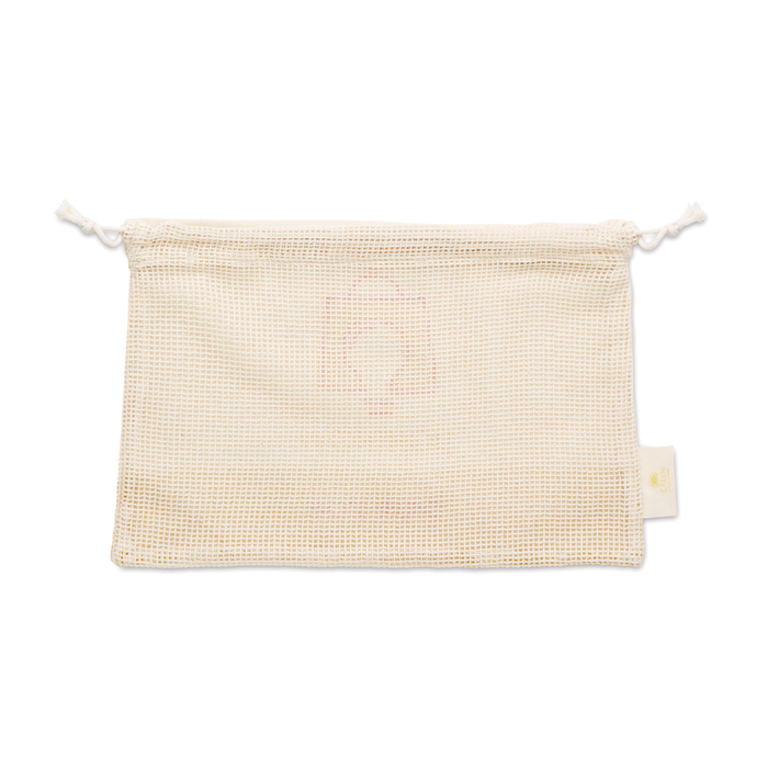 MB9009 Sac d'épicerie en coton avec maille sur 1 côté (30x20cm). publicitaire personnalisé - vue 4