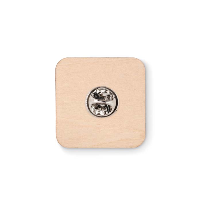 MBDG04 Épinglette en bois sur mesure avec fermeture par épingle de sûreté publicitaire personnalisé - vue 4