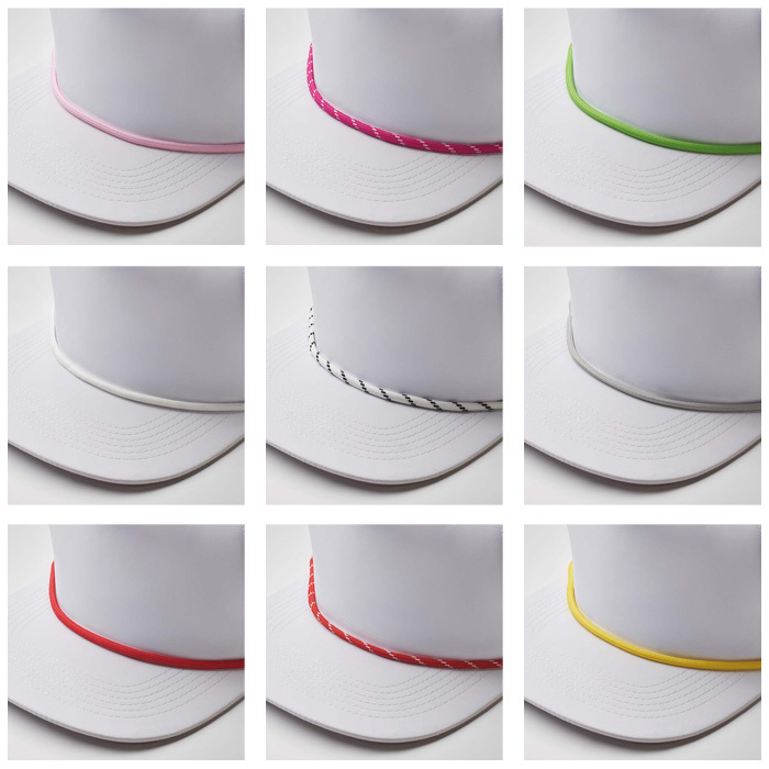 MH2327 Visière plate en pongé léger. Dos en maille perforée et cordon de couleur con... publicitaire personnalisé - vue 4