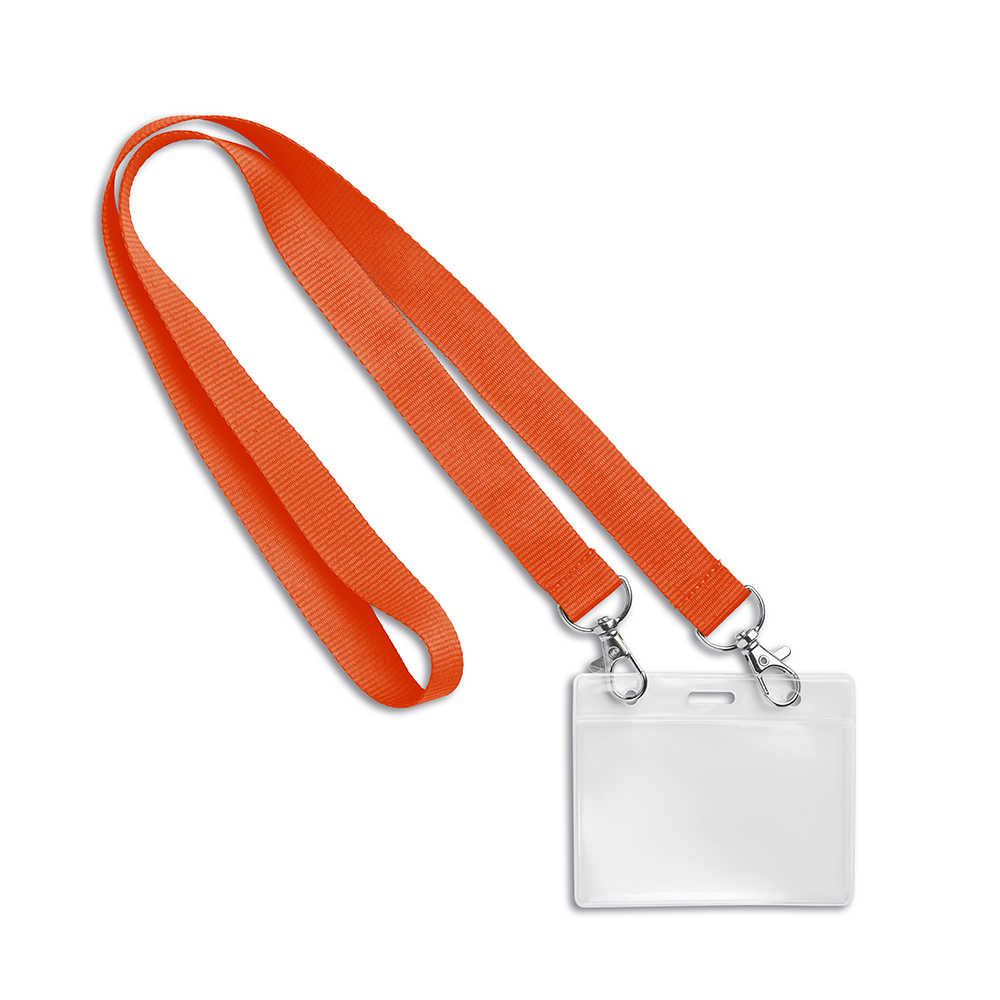 ML1015 Lanyard avec 2 clips et impression en 1 couleur sur 1 côté. publicitaire personnalisé - vue 4