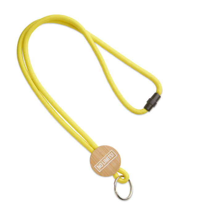 ML1074 Cordon en polyester ML1013 Polyester tubulaire. Lanyard avec plaque de bambou. publicitaire personnalisé - vue 4