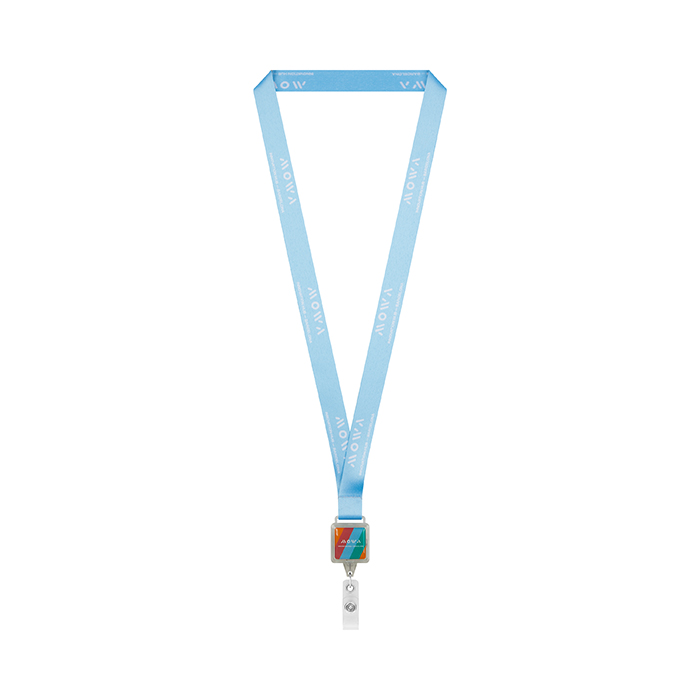 ML1170 Cordon en polyester sublimé avec enrouleur de badge de forme carrée. publicitaire personnalisé - vue 4