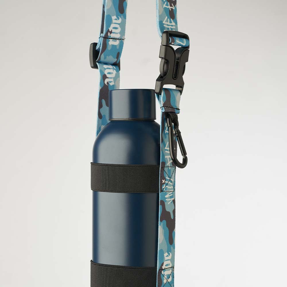 MLBH09 Porte-bouteille bandoulière sublimé détachable avec mousqueton publicitaire personnalisé - vue 4