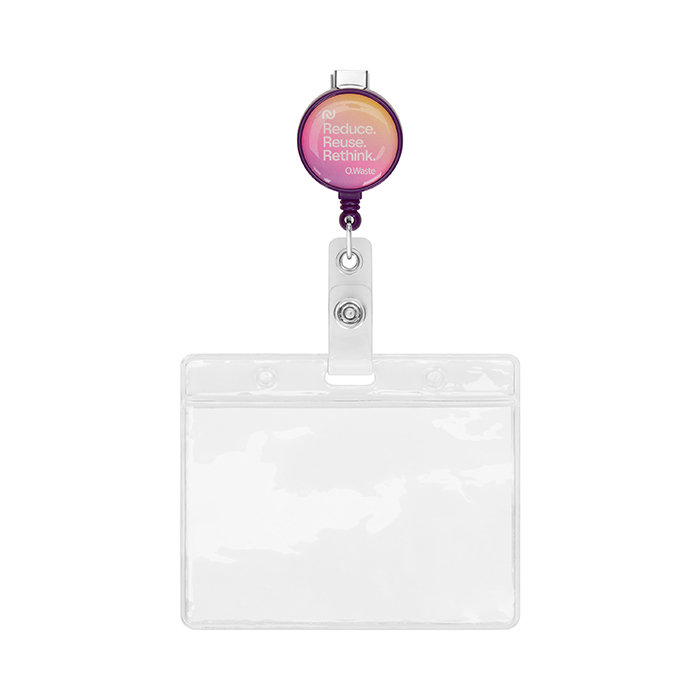 MLBR02 Enrouleur de badge rétractable de forme ronde avec logo ⌀2,8cm. publicitaire personnalisé - vue 4