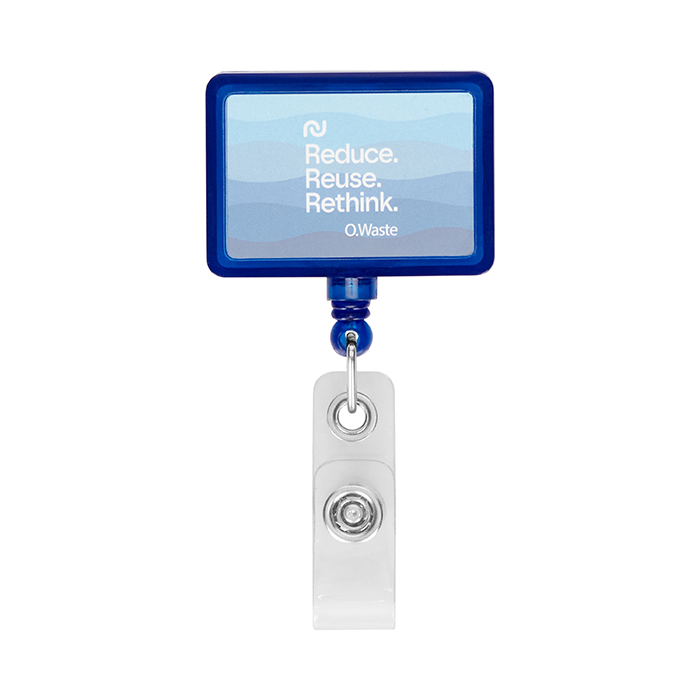 MLBR07 Enrouleur de badge rétractable en forme de rectangle avec logo. publicitaire personnalisé - vue 4