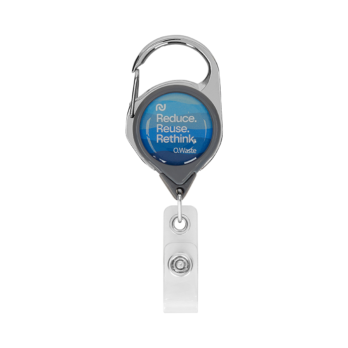MLBR10 Enrouleur de badge rétractable avec mousqueton et logo. publicitaire personnalisé - vue 4