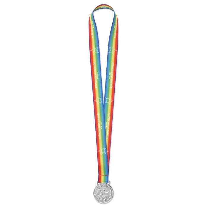 MM1012 Médaille en relief en alliage de zinc avec rubans cousus en boucle. publicitaire personnalisé - vue 4