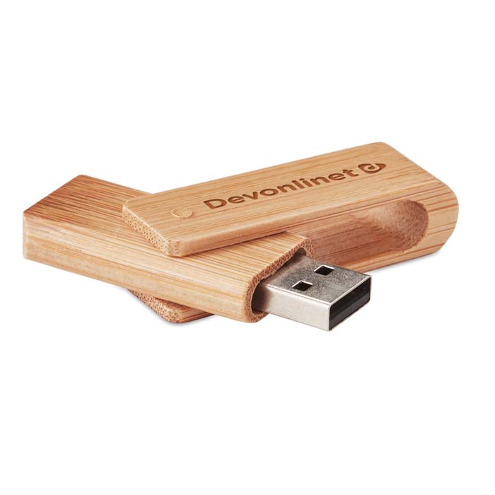 MO1202 Clé USB en bambou. Logo gravé sur 1 côté inclus. publicitaire personnalisé - vue 4