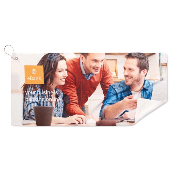 MPGT02 Serviette de golf en polycoton en quadri (280gsm). publicitaire personnalisé - vue 4