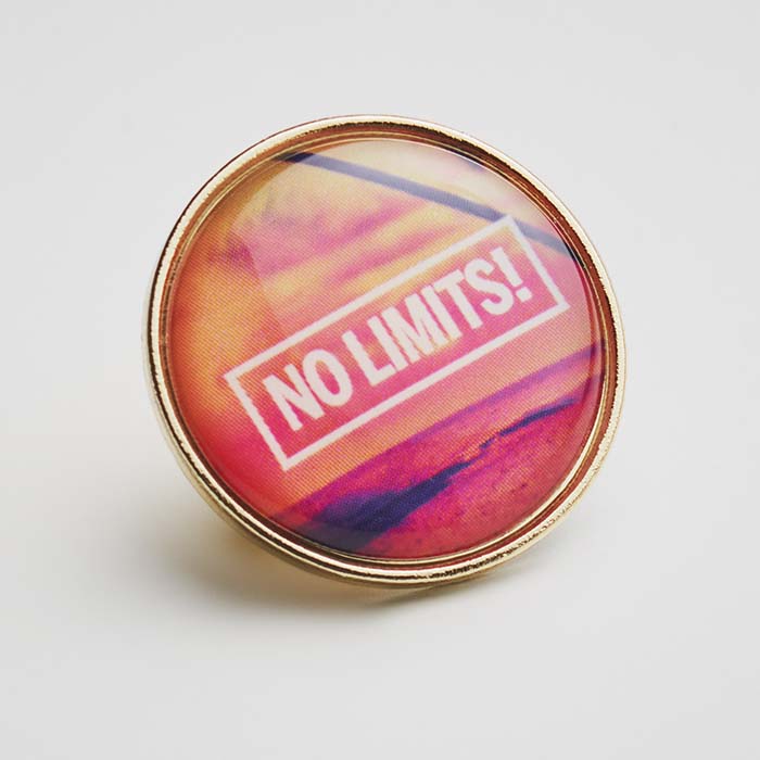 MPIN07 Pin's rond en métal avec doming publicitaire personnalisé - vue 4