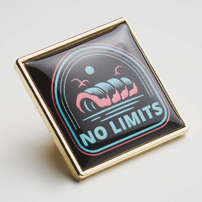 MPIN09 Pin's carré en métal avec doming publicitaire personnalisé - vue 4