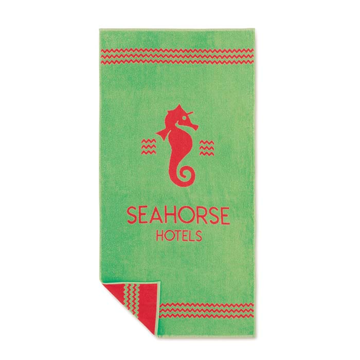 MT4006 Serviette de plage tissée bicolore en coton 350 g/m². publicitaire personnalisé - vue 4