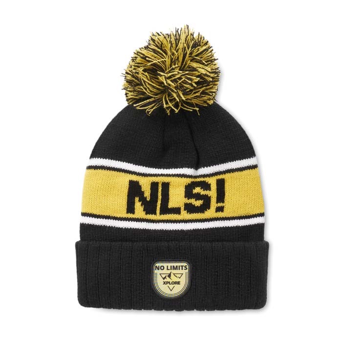 MW1116 Bonnet en jacquard à motif personnalisé RPET avec bord-côte en tricot côtelé ... publicitaire personnalisé - vue 4