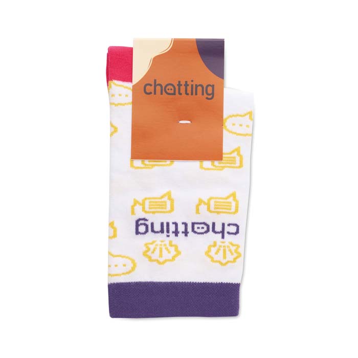 MWCS61 Fabriqué dans l'UE - Chaussettes en coton jacquard. Le MOQ est de 50 paires p... publicitaire personnalisé - vue 4