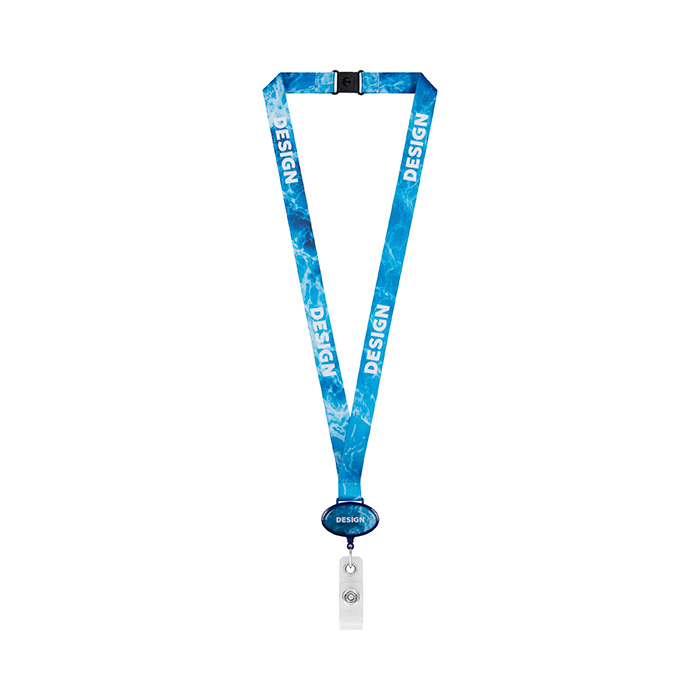 ML1168 Cordon de sublimation en polyester avec enrouleur de badge ovale. publicitaire personnalisé - vue 5