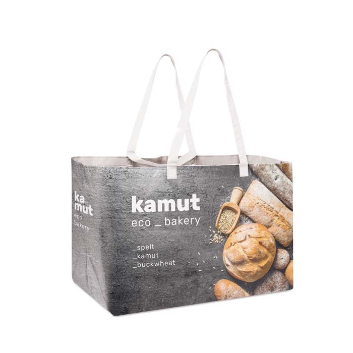 MO4190 Sac shopping XL, anses courtes en PP et votre design en quadri. publicitaire personnalisé - vue 5