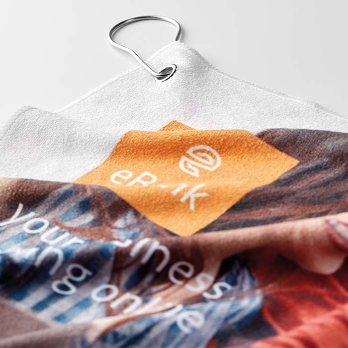 MPGT02 Serviette de golf en polycoton en quadri (280gsm). publicitaire personnalisé - vue 5