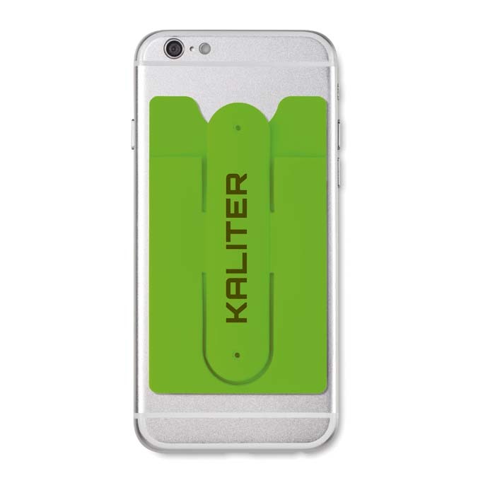 MPHN06 Pochette en silicone avec support à pression. logo en 1 couleur inclus publicitaire personnalisé - vue 5