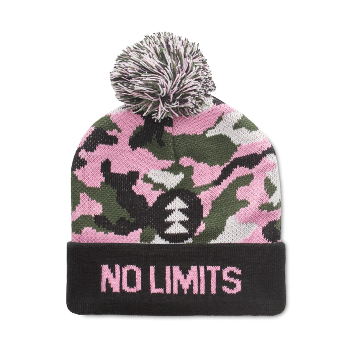 MW1010 Bonnet en acrylique à motif jacquard personnalisé avec pompon. publicitaire personnalisé - vue 5