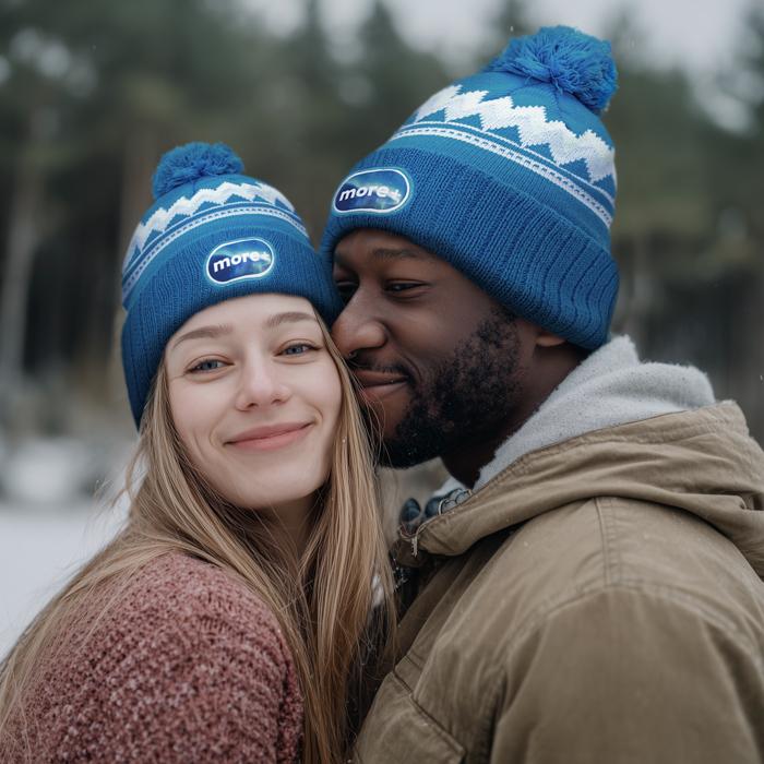 MW1116 Bonnet en jacquard à motif personnalisé RPET avec bord-côte en tricot côtelé ... publicitaire personnalisé - vue 5