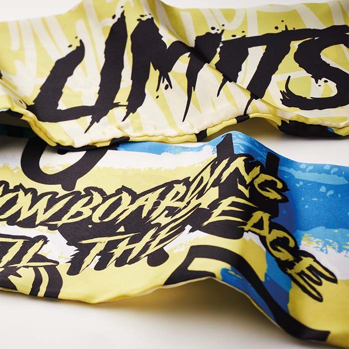 MW2008 Écharpe en satin en quadrichromie à deux épaisseurs au prix le plus bas. publicitaire personnalisé - vue 5