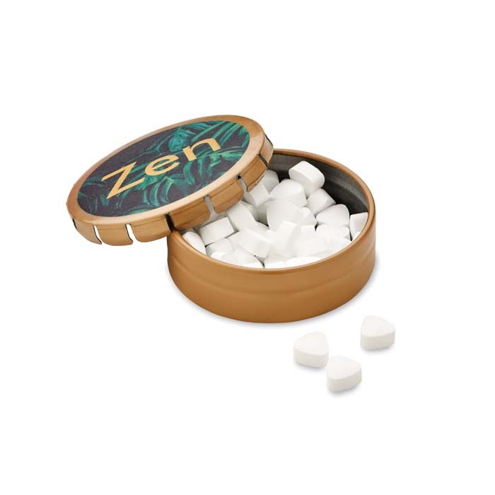 MI7232 Boîtier en métal avec ouverture pression. Dimensions : Ø4,7X1,6 cm. publicitaire personnalisé - vue 6